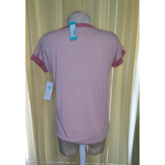Pink Clover Elysia Short Sleeve Knit Striped T-shirt Top Orange Women XS‎ NWT - Picture 2 of 4